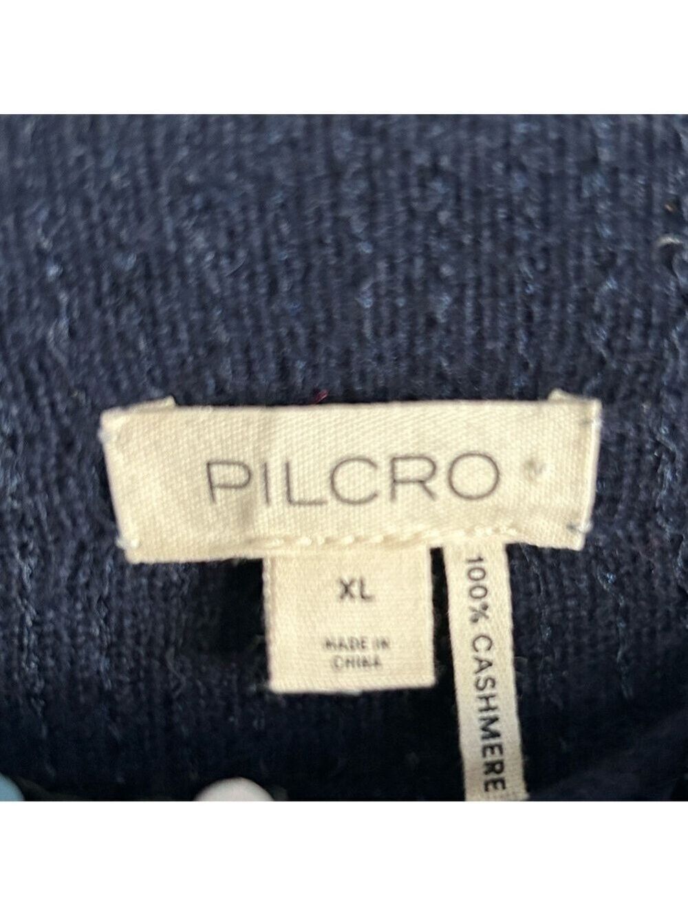 Anthropologie Pilcro Alani Mock Neck Navy Cashmere Sweater Sequin Edition XL - Picture 5 of 8